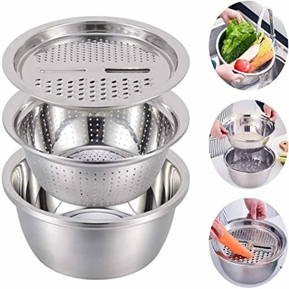 3 in 1 Vegetable Cutter with Drain Basket - Image 11