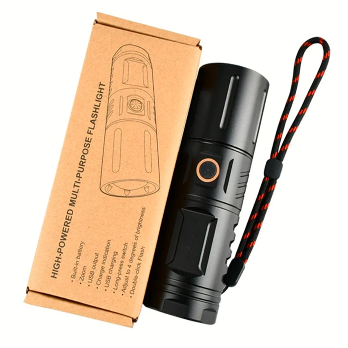 RECHARGEABLE LED TORCH LIGHT, WATERPROOF STRONG LED FLASHLIGHT WITH POWER BANK - Image 6