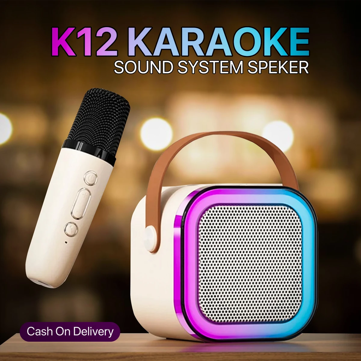 K12 Portable Karaoke Speaker With Wireless Microphone - Image 3